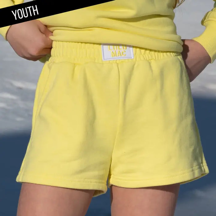 YELLOW TERRY CLOTH SHORTS