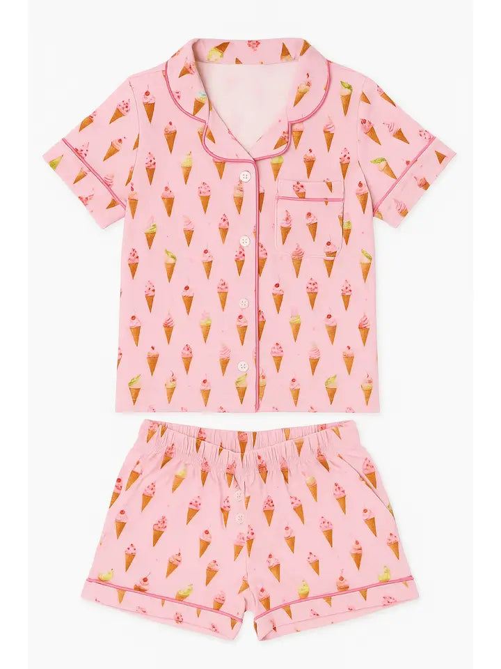 ICE CREAM JERSEY SHORT SLEEVE PJ SET