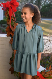 PLEAT EVE DRESS FIR