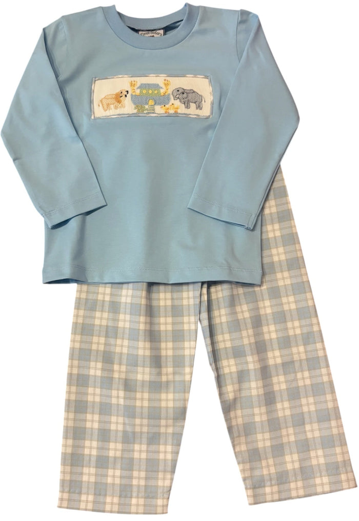 Noah's Ark Smocked Boys Pant Set