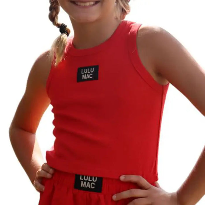 LULU MAC RED KIDS SOLID TANK