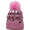 KIDS FAUX FUR PUFFER POM BEANIE PINK