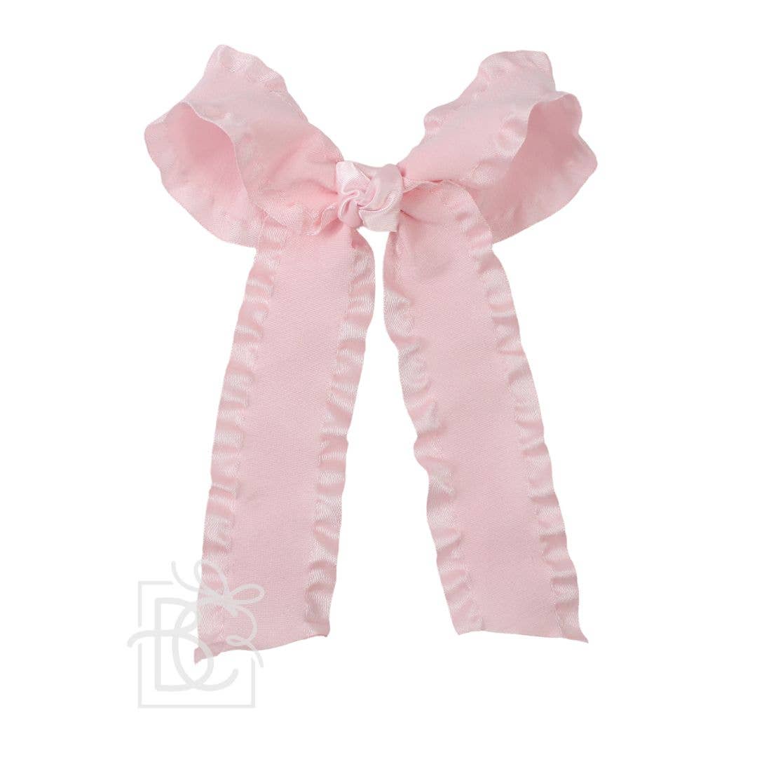 Double Ruffle Tail Bow Large Light Pink