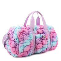 OMG ACCESORIES QUILTED SCRUNCHIES LARGE BARREL DUFFLE BAG