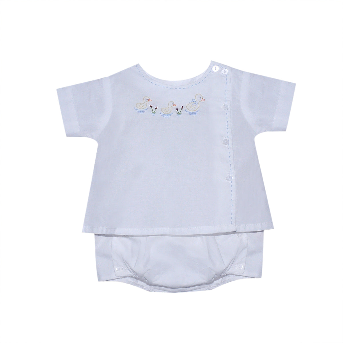 BABY SEN WHITE RILEY DIAPER SET DUCKS