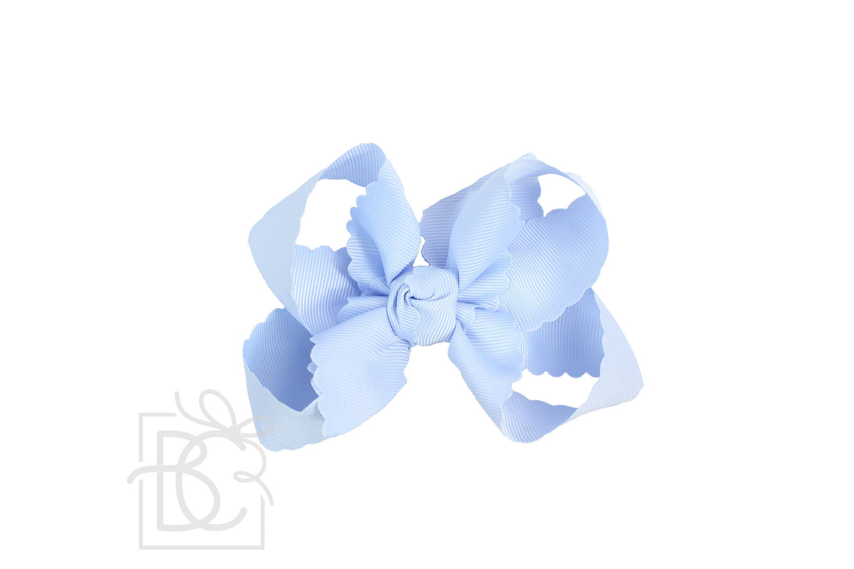 Scalloped Edge Bow Large Millennium Blue