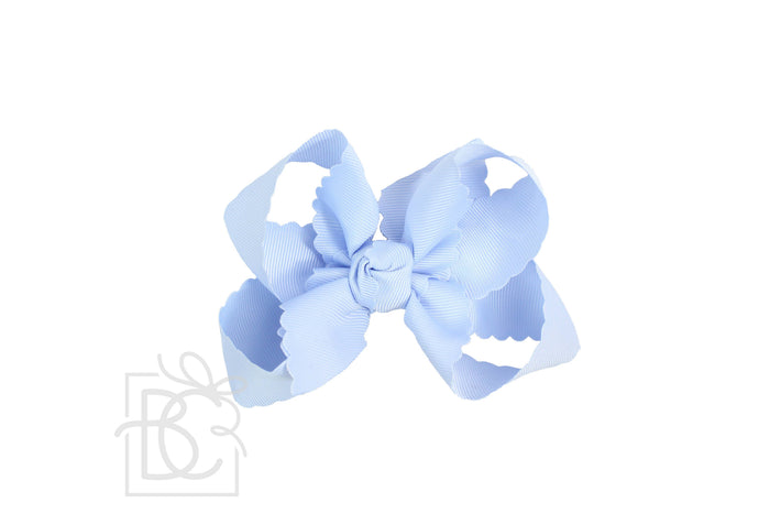Scalloped Edge Bow Large Millennium Blue