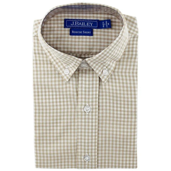 J. BAILEY BUTTON DOWN KHAKI CHECK