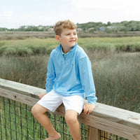 J. BAILEY PERFORMANCE HALF ZIP LIGHT BLUE