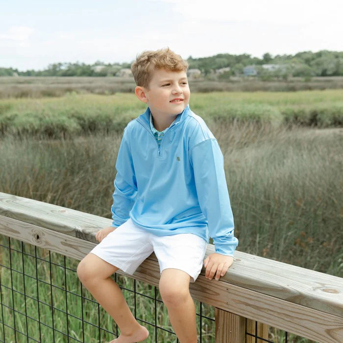 J. BAILEY PERFORMANCE HALF ZIP LIGHT BLUE