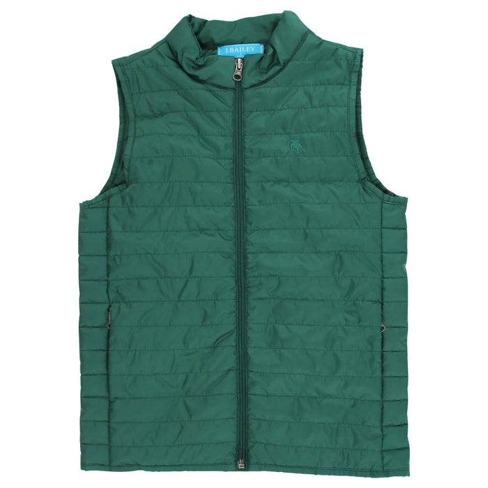 Green quilted vest