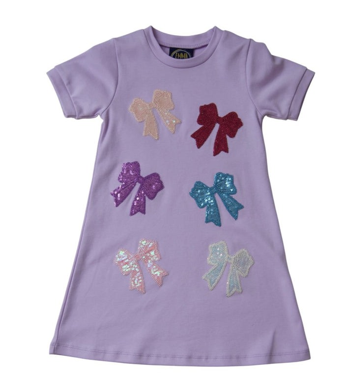SPARKLEY BOWS APPLIQUE DRESS
