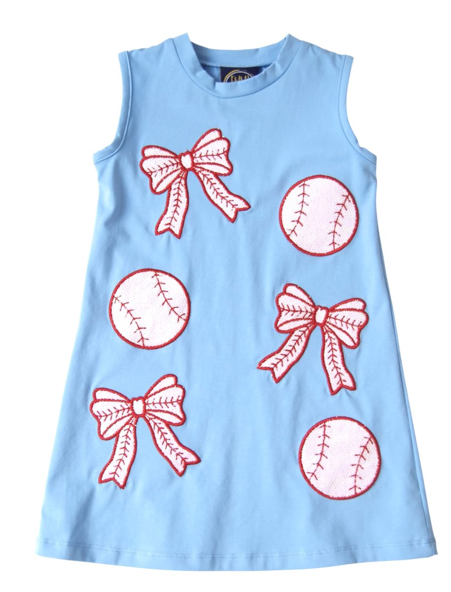 BASEABLL APPLIQUE TANK DRESS