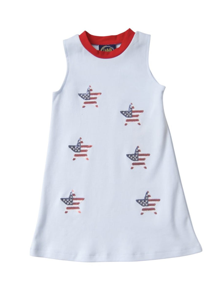 SPARKLE STARS APPLIQUE TANK DRESS