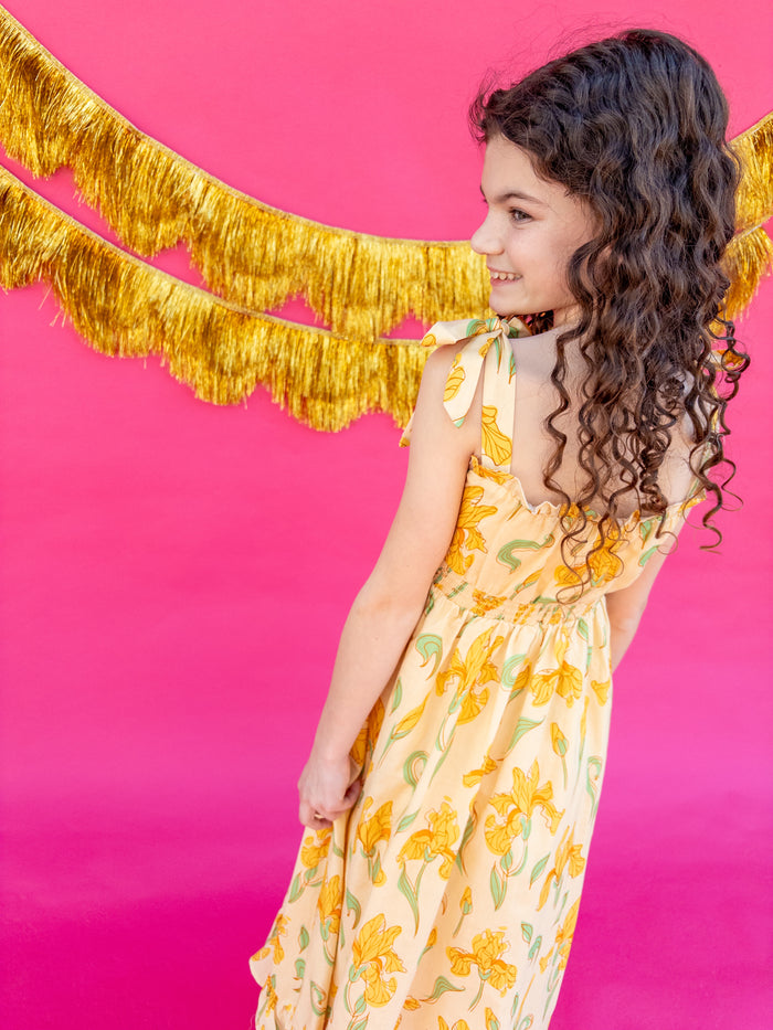 CLAUDETTE DRESS LONG ANGELINE PRINT