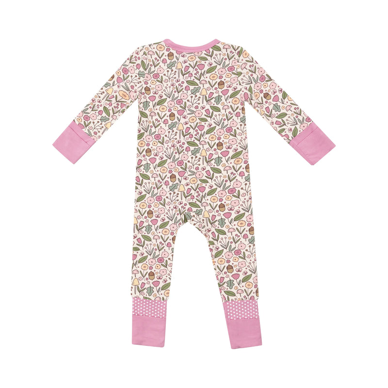 ANGEL DEAR ACORN FLORAL 2 WAY ZIPPER ROMPER