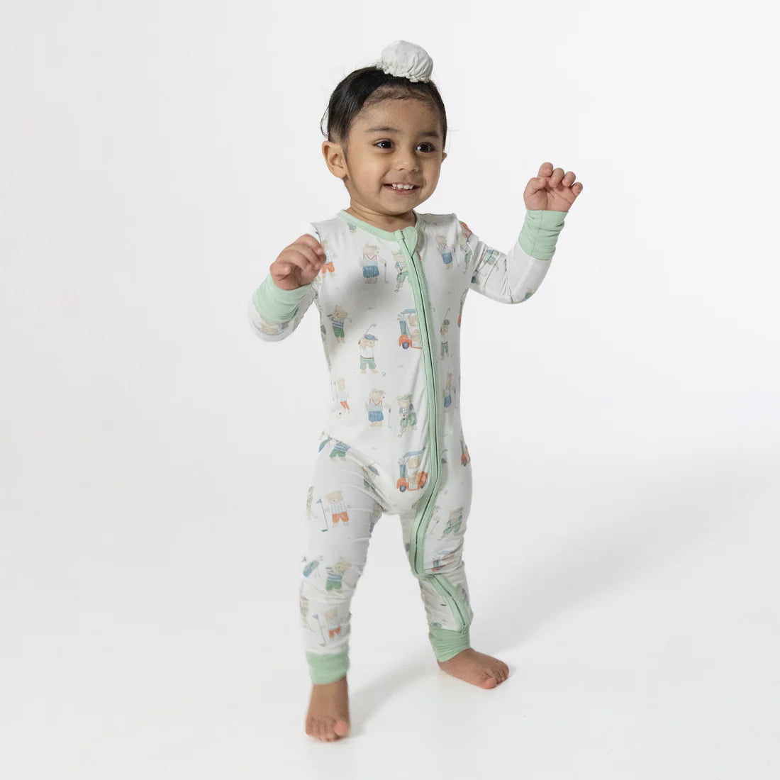 GOLFING TEDDY BEARS CONVERTIBLE ROMPER