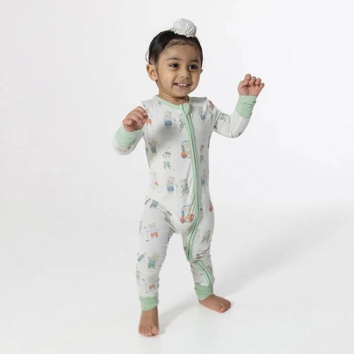 GOLFING TEDDY BEARS CONVERTIBLE ROMPER