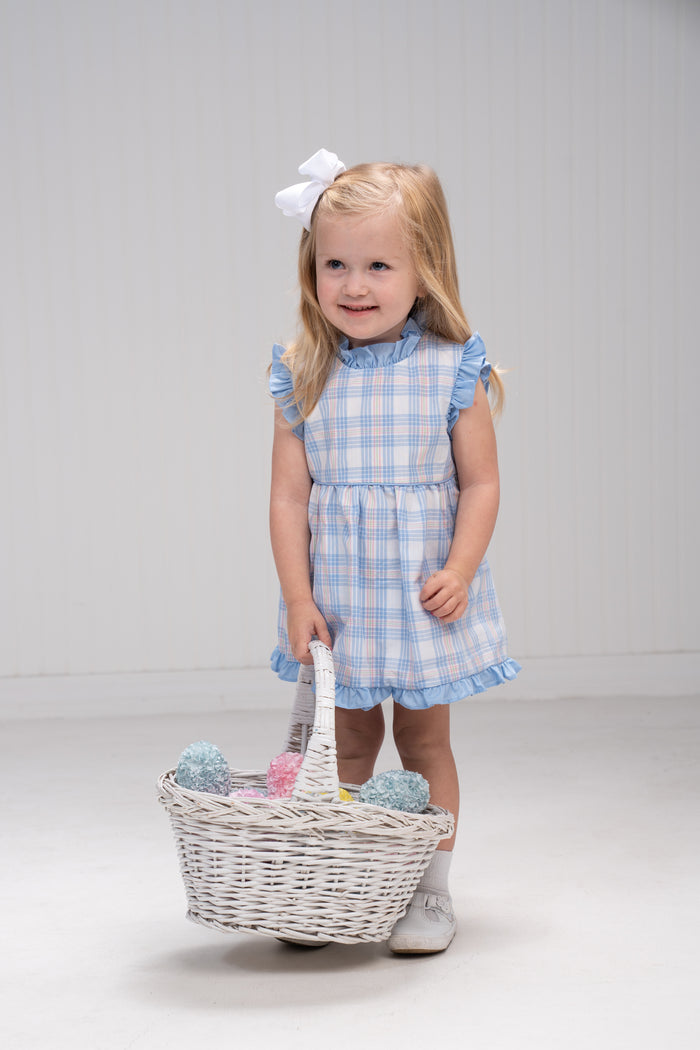 THE OAKS REAGAN PINK/BLUE PLAID BLOOMER SET