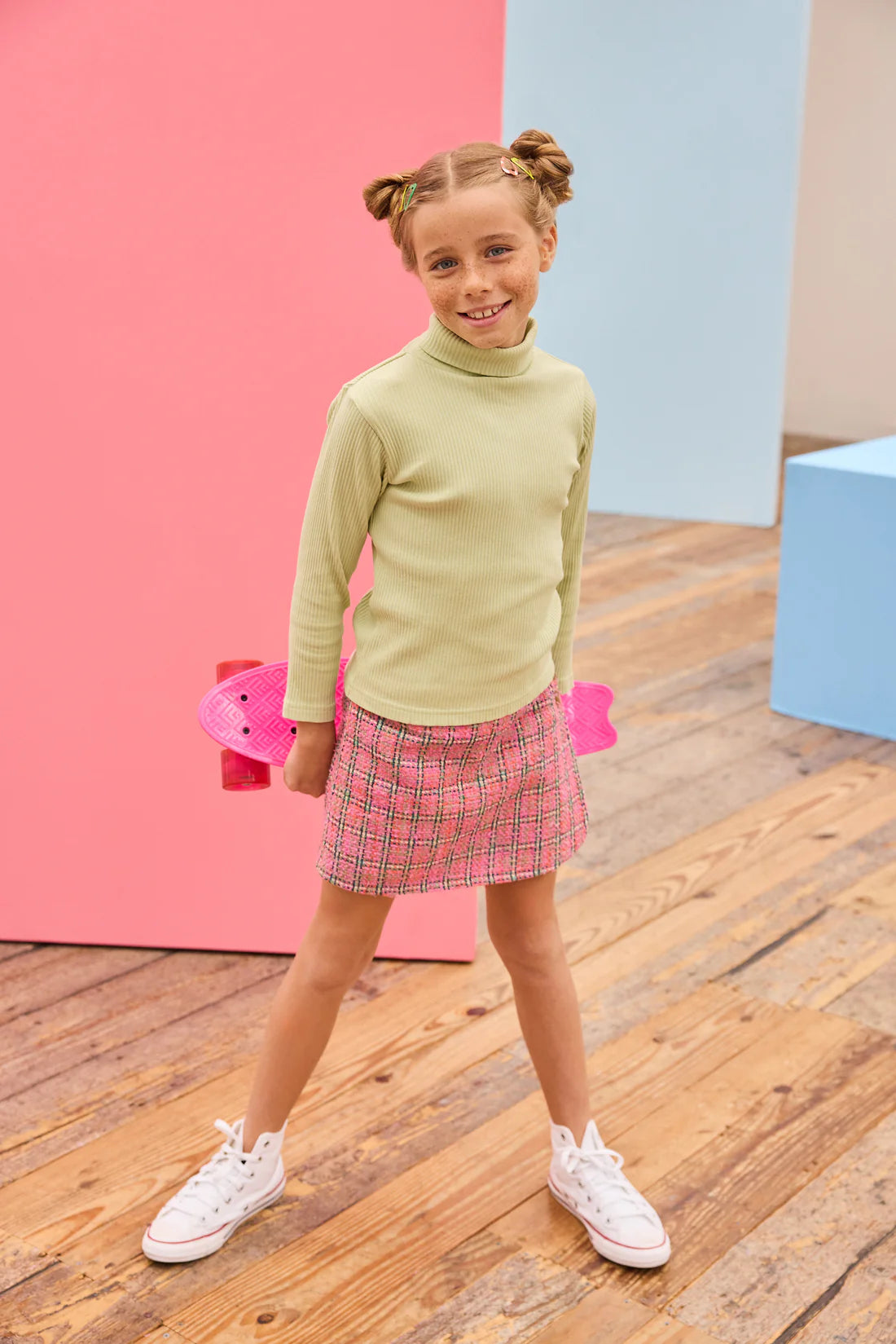 BISBY RIBBED TURTLENECK PISTACHIO ICE CREAM