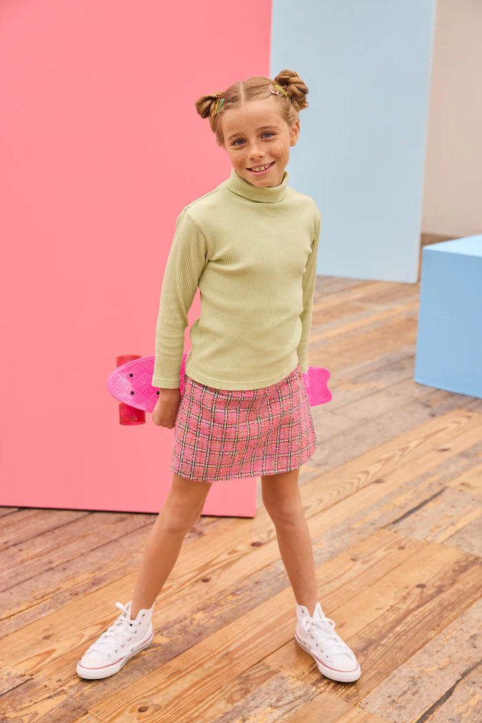 BISBY RIBBED TURTLENECK PISTACHIO ICE CREAM