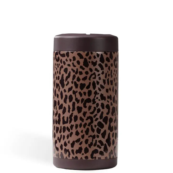 HYDROJUG BROWN LEOPARD 16 OZ CAN COOLER