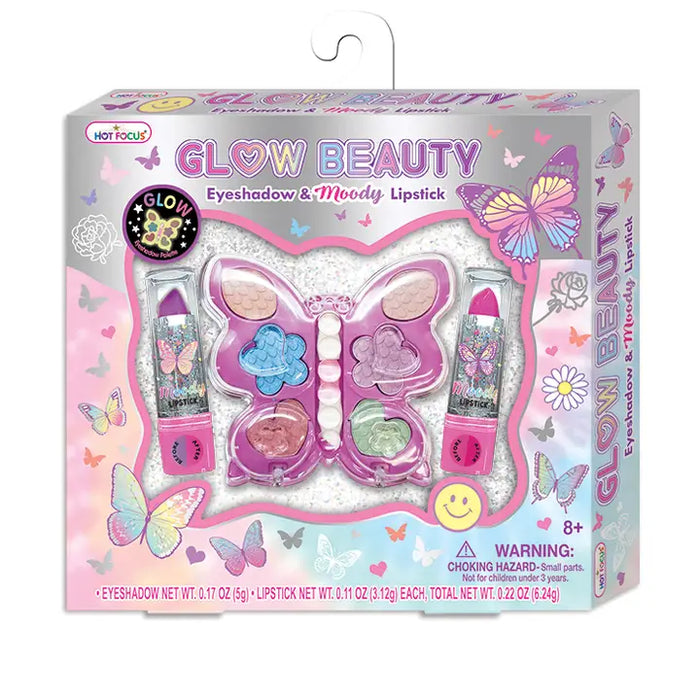 HOT FOCUS GLOW BEAUTY EYESHADOW & MOODY LIPSTICK TIE DYE BUTTERFLY