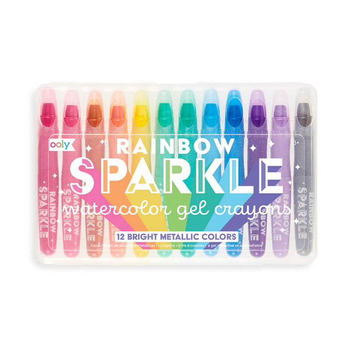 OOLY RAINBOW SPARKLE METALLIC WATERCOLOR GEL CRAYONS