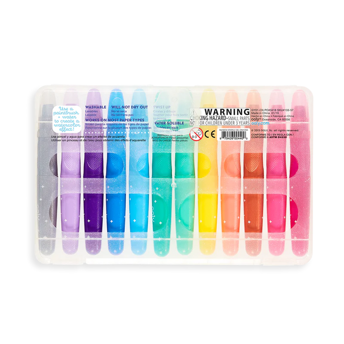 OOLY RAINBOW SPARKLE METALLIC WATERCOLOR GEL CRAYONS