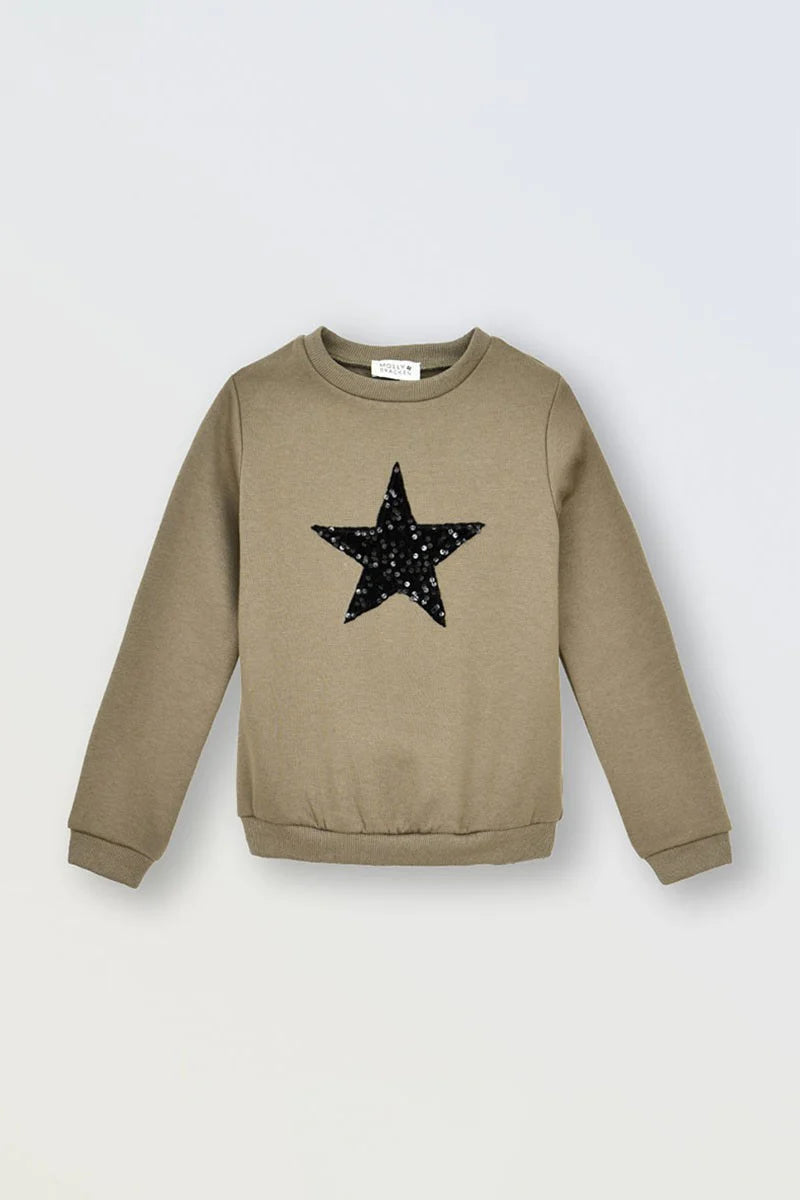 MOLLY BRACKEN GIRLS SWEATSHIRT WITH SEQUIN STAR PATTERN