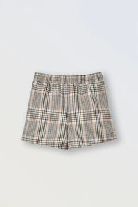 MOLLY BRACKEN GIRLS CHECKED SHORT BEIGE