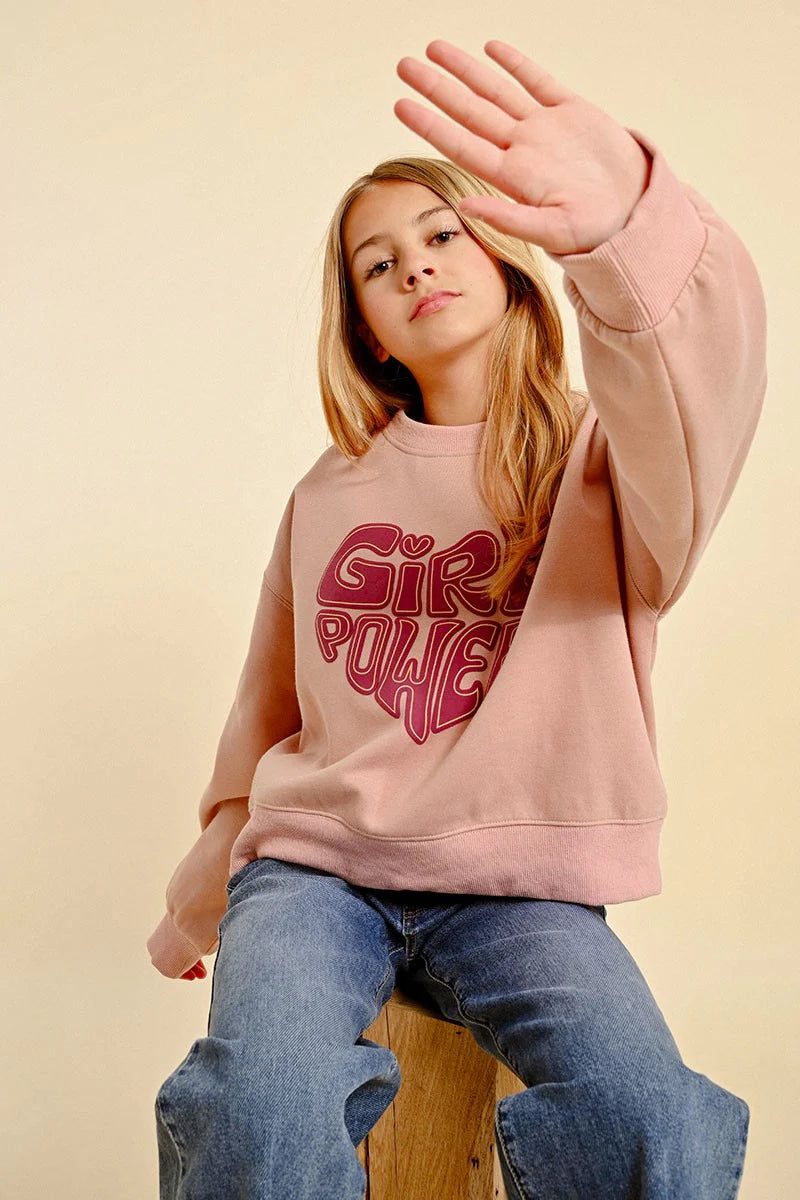 MOLLY BRACKEN GIRLS KNITTED SWEATSHIRT GIRL POWER