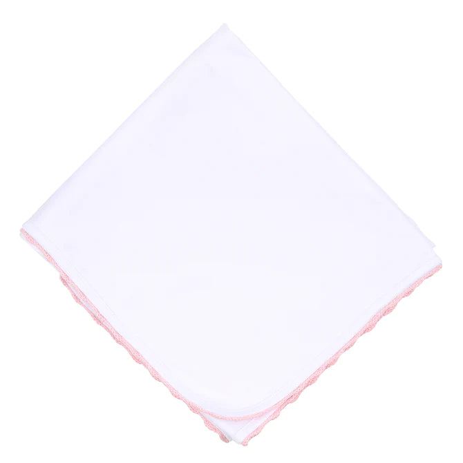 MAGNOLIA BABY BABY JOY CROCHET TRIM RECEIVING BLANKET PINK