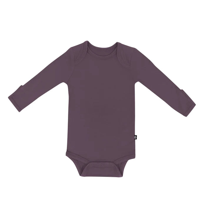 KYTE BABY LONG SLEEVE BODYSUIT IN CURRANT