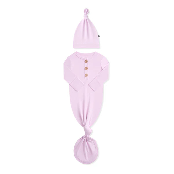 Knotted Gown With Cap Set Thistle