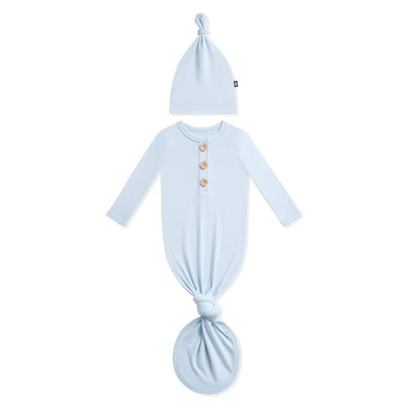 KNOTTED GOWN WITH CAP SET BREEZE