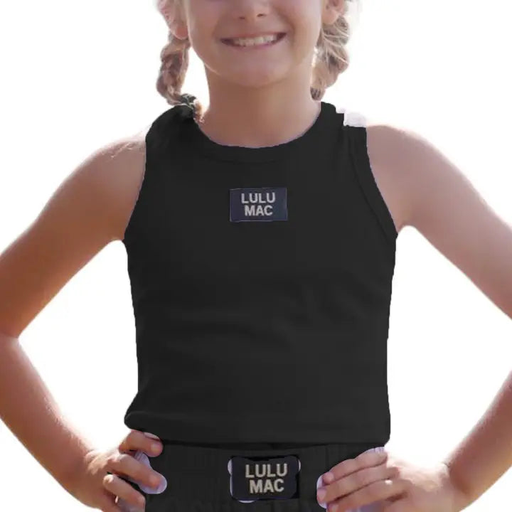 LULU MAC BLACK KIDS SOLID TANK