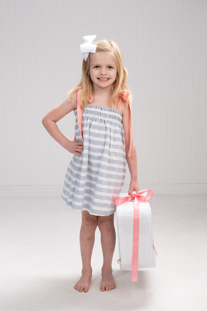 THE OAKS LOLA BLUE & WHITE STRIPE DRESS