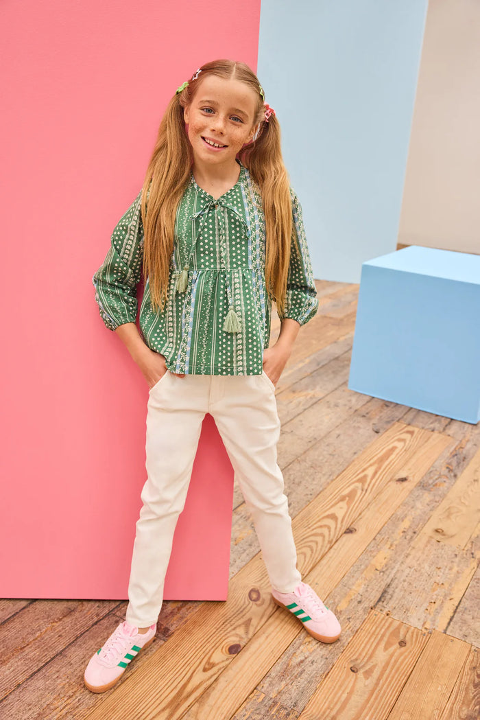 BISBY RIVIERA TOP FAIRFIELD FOREST STRIPE