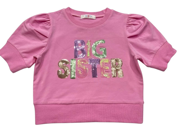 LULU BEBE LILY BIG SIS SEQUIN PUFF TOP