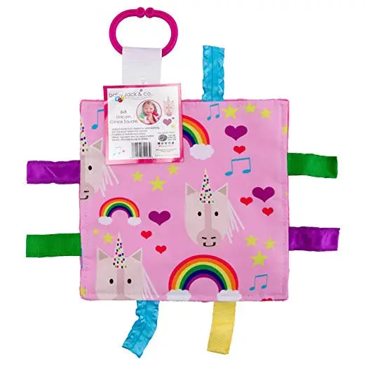 BABY JACK UNICORN HEARTS CRINKLE TAG SQUARE