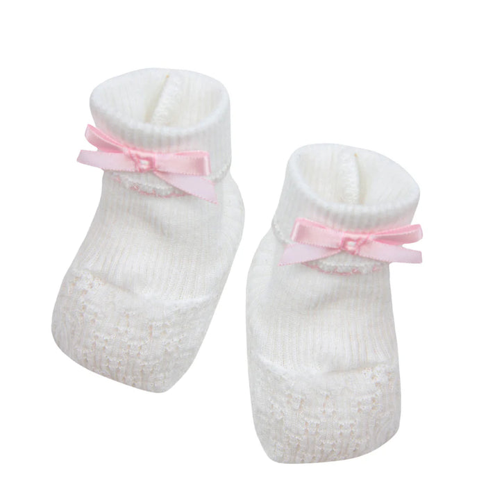 PATY KNIT BOOTIES PINK WITH BOW