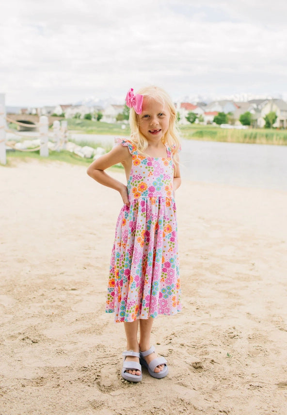 OLLIE JAY ROSITA DRESS IN PINK FLOWERS