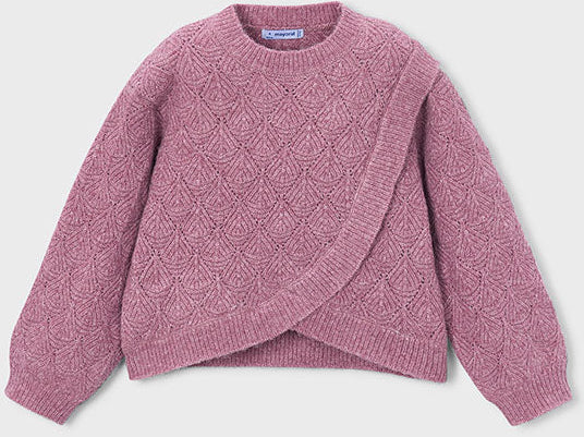 Pink knitted sweater.
