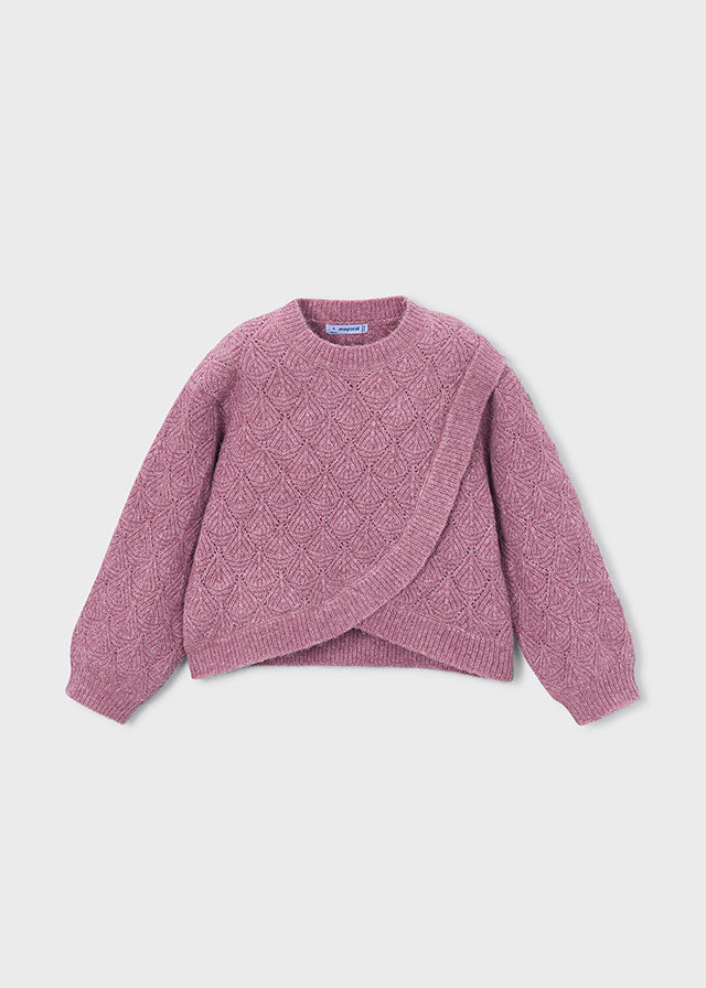 Pink knitted sweater.