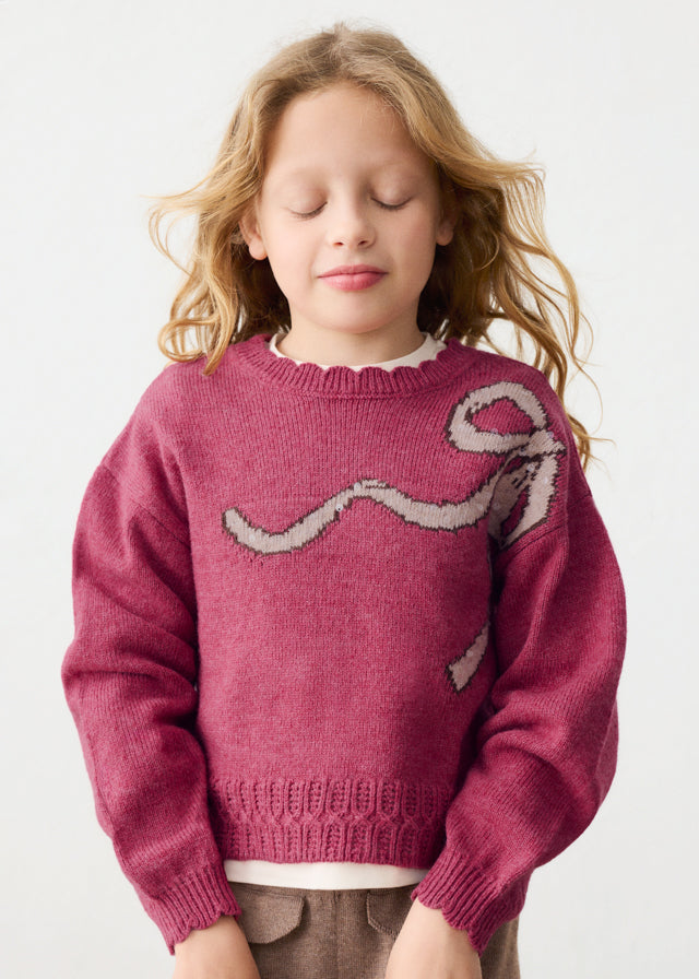 Knit Cardigan with Bow