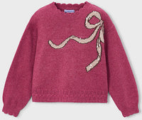 Knit Cardigan with Bow