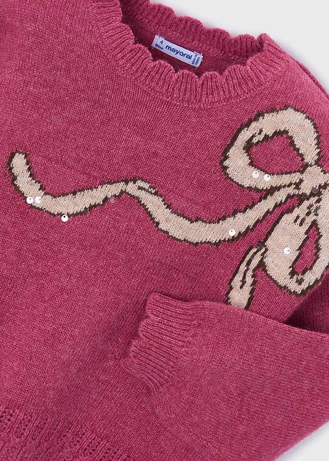 Knit Cardigan with Bow