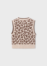 Leopard print vest on a light gray background
