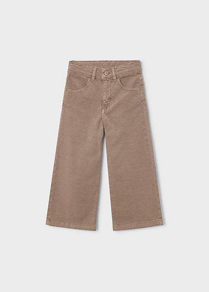 Brown pants on a light gray background